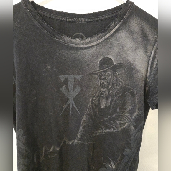UNDERTAKER Top Rope WWE Wrestling Shirt Youth Kids Medium AOP Distressed - Picture 4 of 9
